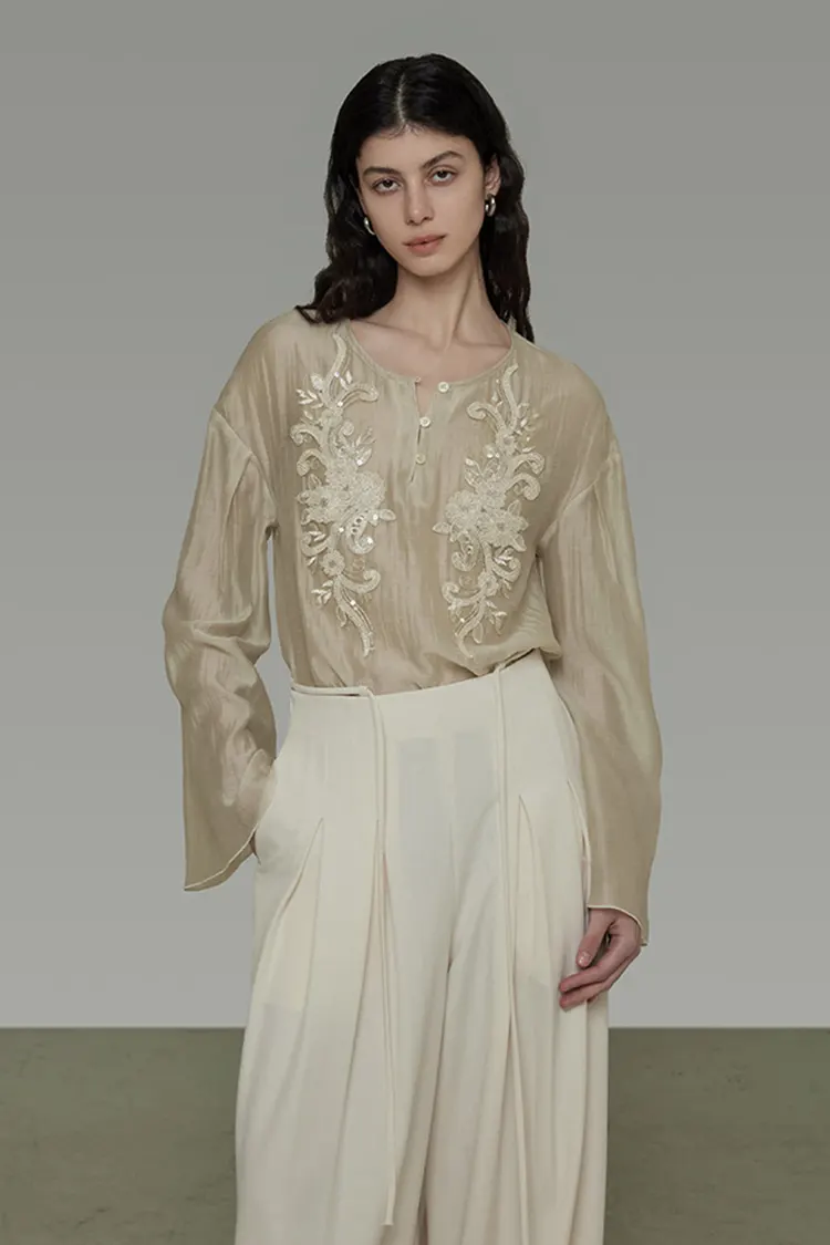 Women's Beaded Party Blouse