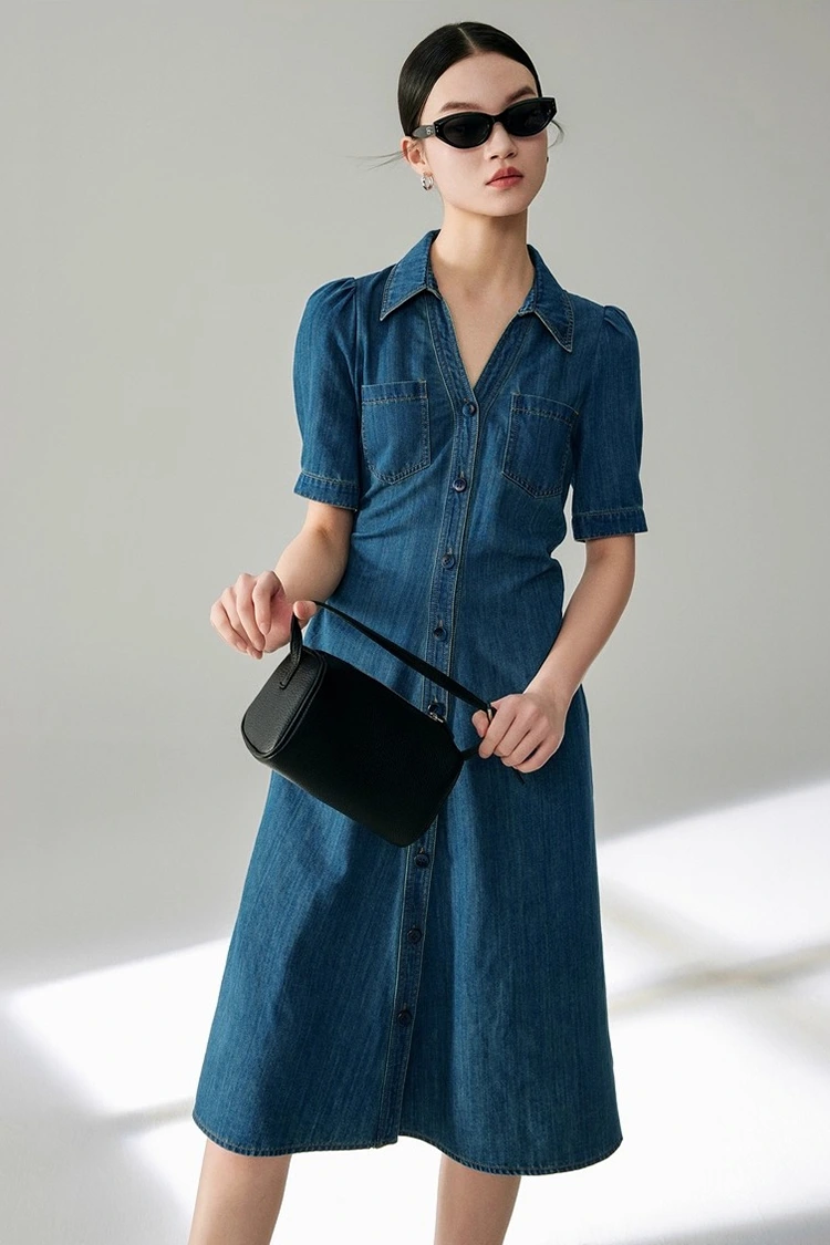 Naisten farkut, puuvillainen tyylikäs mekko