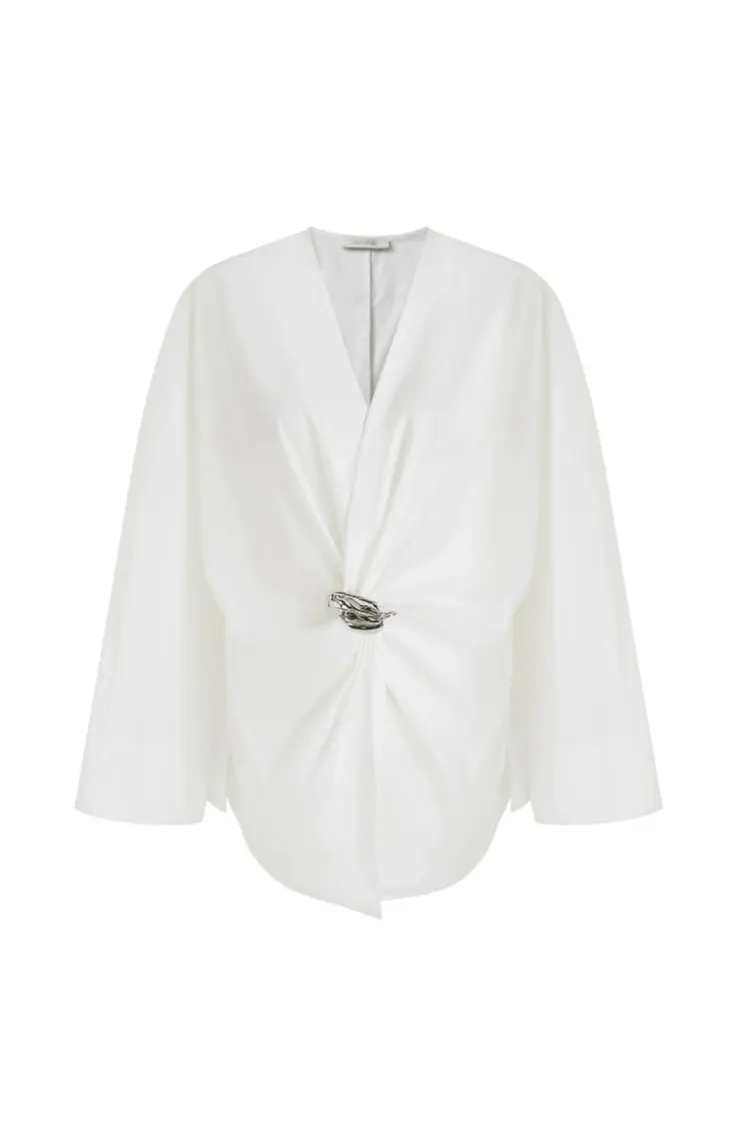 Naisten metallisoljellinen juhlapusero